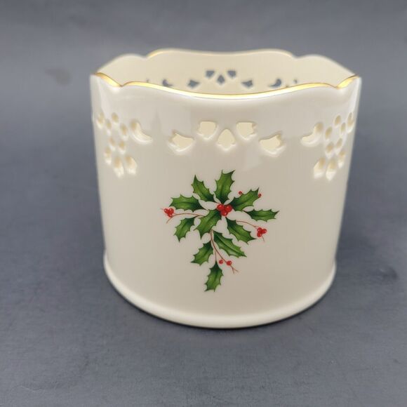 LENOX Pierced Candle Holder Wine Bottle Coaster Holiday (Dimension) - Picture 1 of 6